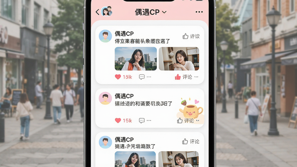 一张展现社交动态广场的手机界面图,画面中